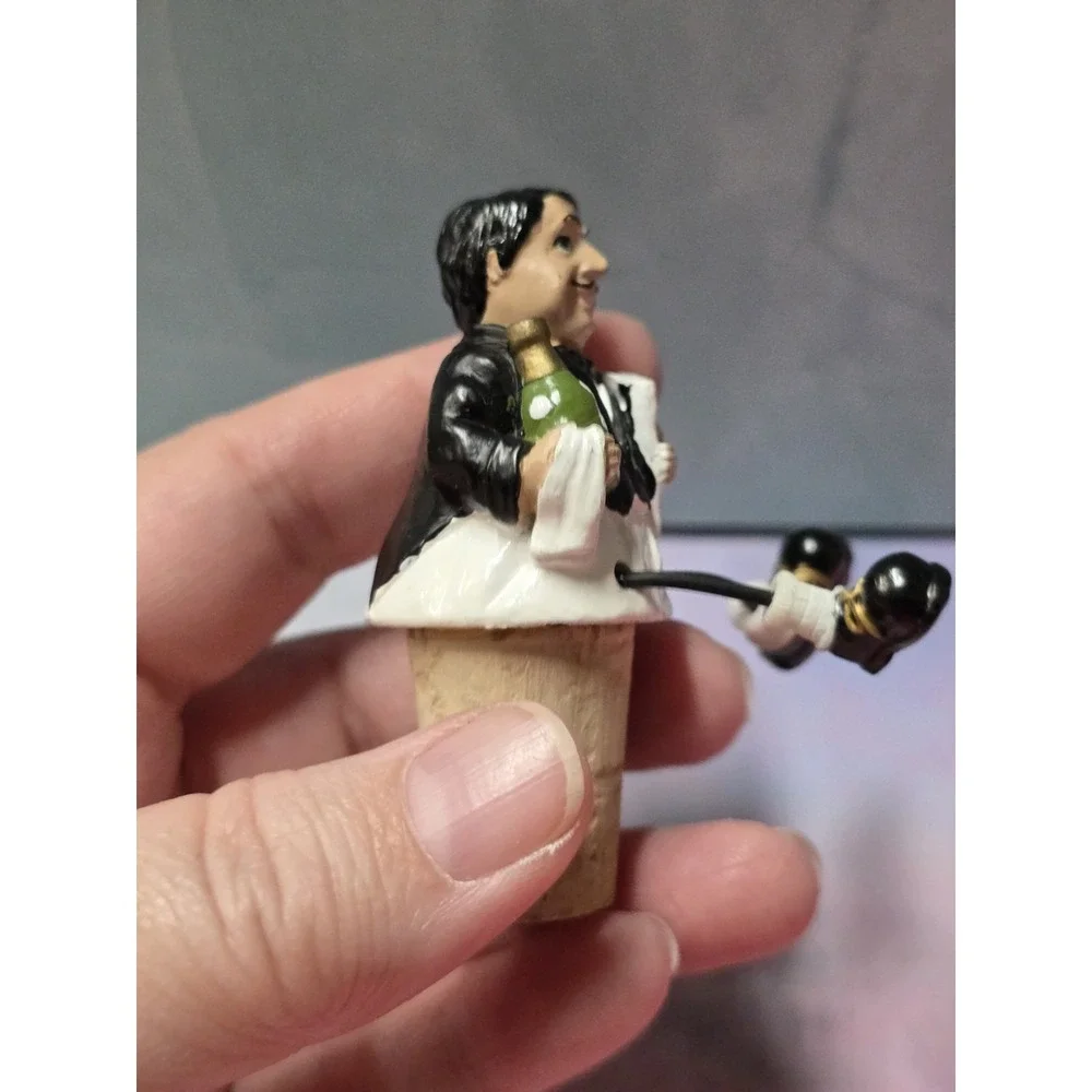 WINE BOTTLE TOPPER Figural Shaped WAITER Legs Dangle